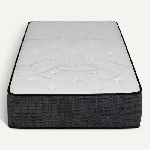 Matelas ressorts 90x190 cm avec 2 cm de mémoire de forme SENZA ép.25 cm vue de face