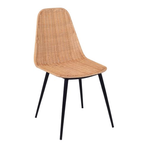 Chaise rotin et métal Lynette Naturel