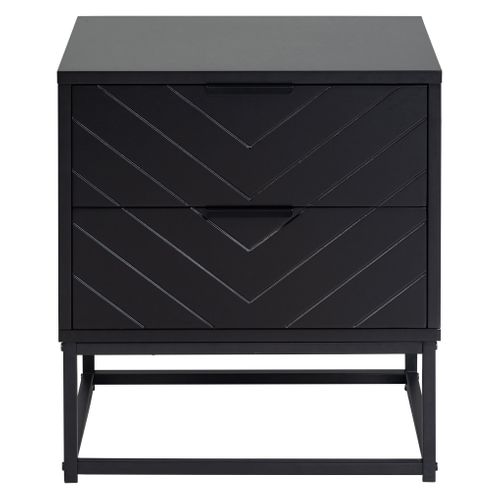 Chevet 2 tiroirs VADIM pied métal noir