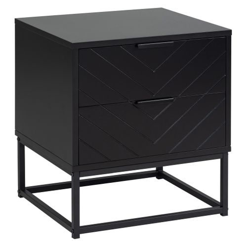 Chevet 2 tiroirs VADIM pied métal noir
