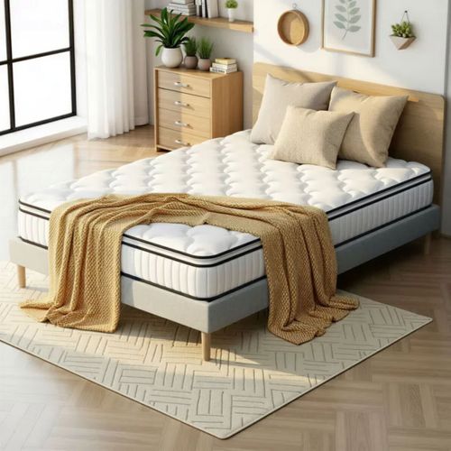 Matelas ressorts + surmatelas 160x200cm avec mémoire de forme CLEOPATRE ép.22 cm vue d'ambiance 1