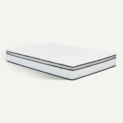 Matelas ressorts + surmatelas 140x190cm avec mémoire de forme CLEOPATRE ép.22 cm vue 3/4