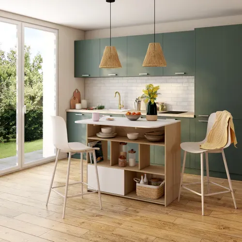 Tabouret de bar H63 MILA Beige vue d'ambiance 1