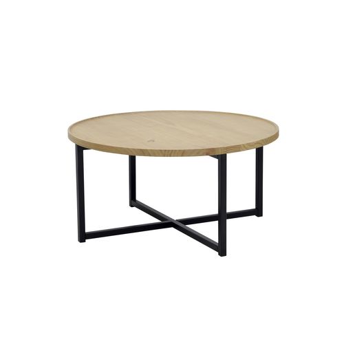 Table basse HUGO bois massif vue de profil