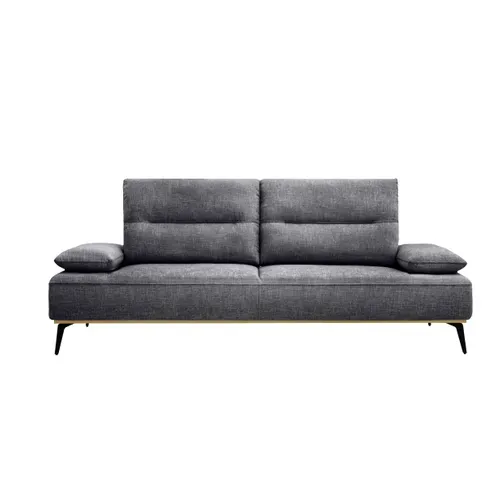 Canapé 3 places HUDSON tissu gris vue de face