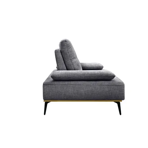 Canapé 3 places HUDSON tissu gris vue de profil