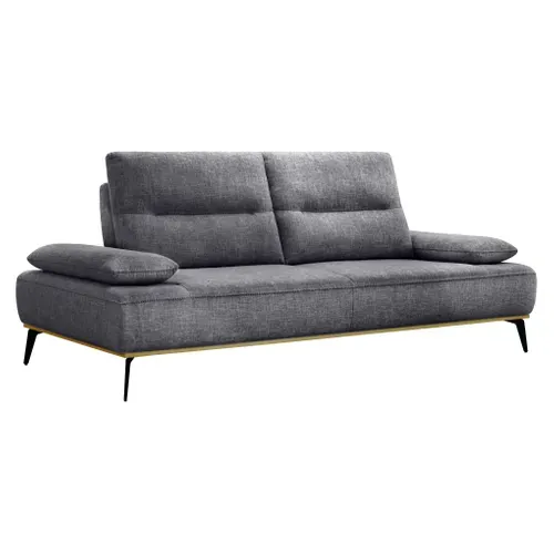 Canapé 3 places HUDSON tissu gris vue 3/4