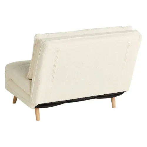 Fauteuil convertible CHOUPI tissu bouclette blanc vue de derrière