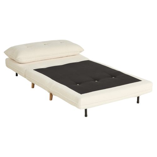 Fauteuil convertible CHOUPI tissu bouclette blanc
