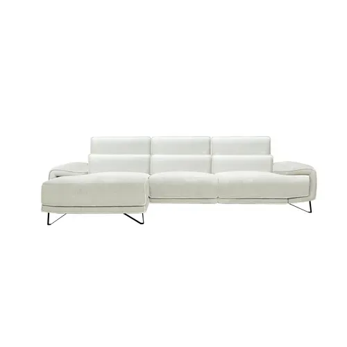 Canapé d'angle méridienne MAXIME gauche tissu crème