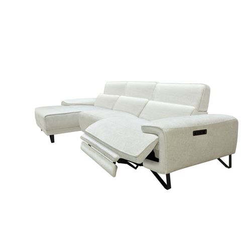 Canapé d'angle méridienne MAXIME gauche tissu crème