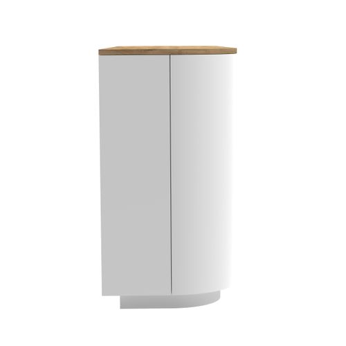 Buffet 5 portes RONDY imitation chêne et blanc