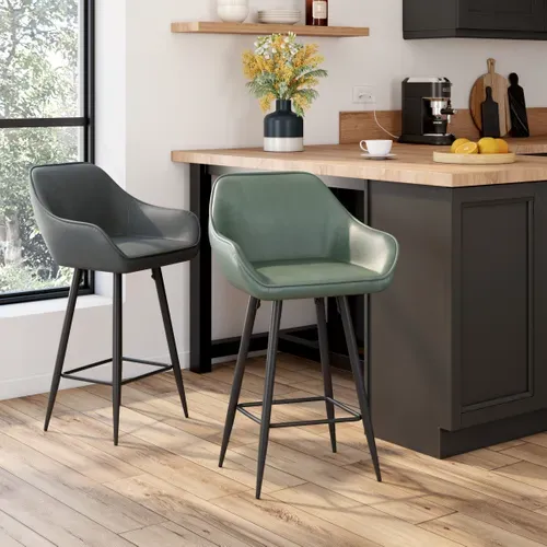 Tabouret de bar TOM Gris vue d'ambiance 1