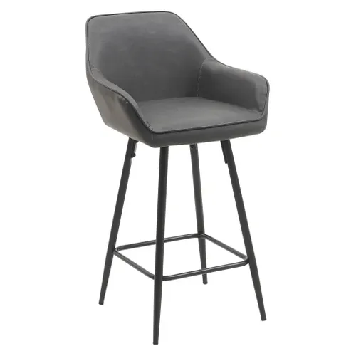 Tabouret de bar TOM Gris vue 3/4