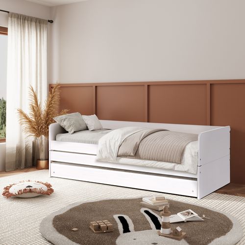 Lit triple 3x80x190 cm VIKY blanc vue d'ambiance 1