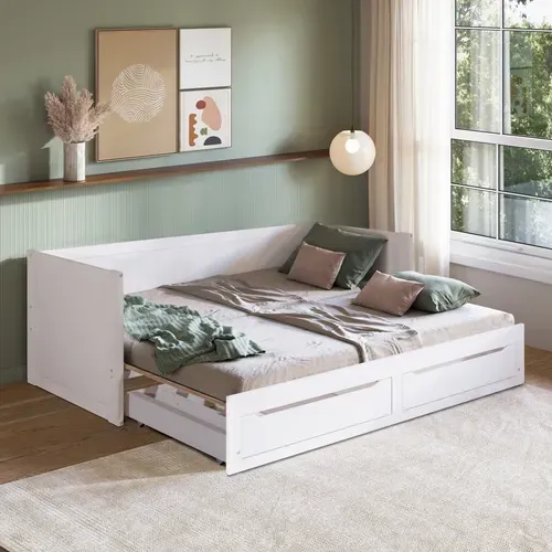 Lit extensible 2X80x190 cm VIKY blanc
