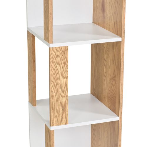 Bibliotèque GINIE imitation chêne et blanc. vue détaillée