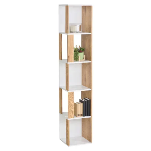 Bibliotèque GINIE imitation chêne et blanc.