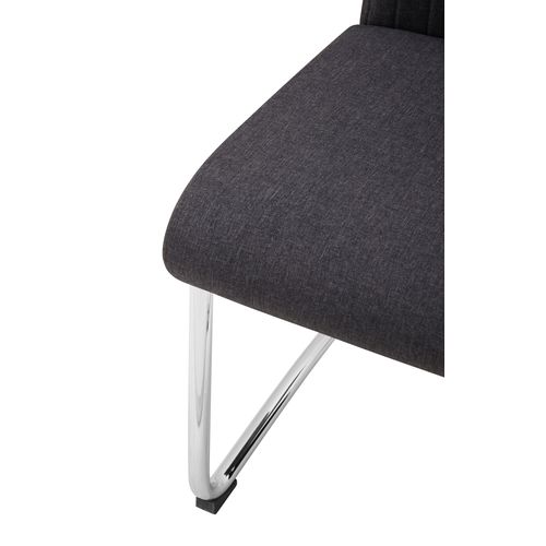 Lot de 4 chaises GREY tissu gris pieds chromés