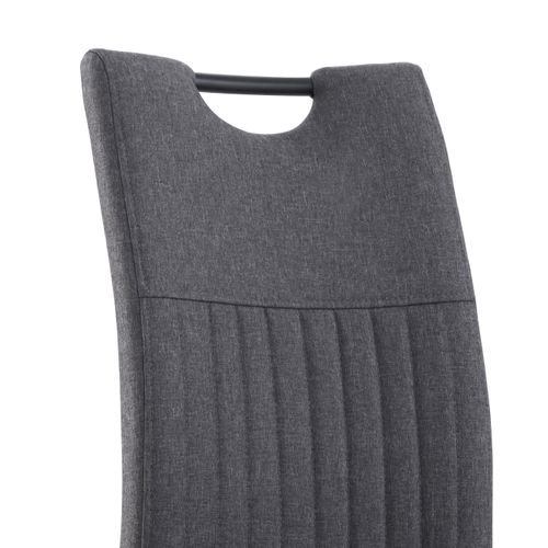 Lot de 4 chaises GREY tissu gris pieds noir