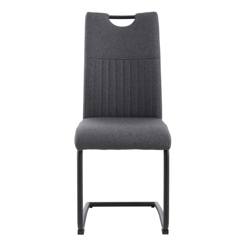 Lot de 4 chaises GREY tissu gris pieds noir