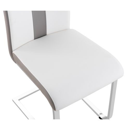 Lot de 2 chaises SNOW blanche et grise vue détaillée