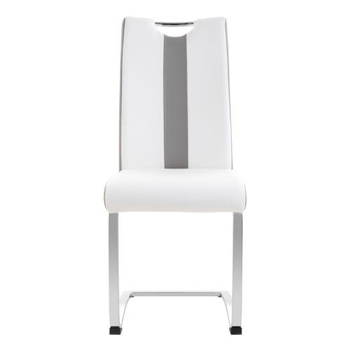 Lot de 2 chaises SNOW blanche et grise vue de face