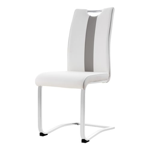 Lot de 2 chaises SNOW blanche et grise vue de profil
