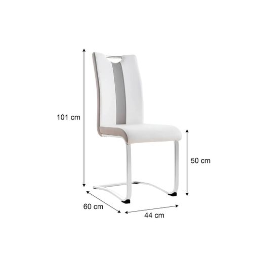 Lot de 2 chaises SNOW blanche et grise
