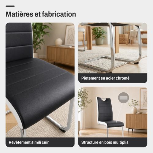 Lot de 2 chaises TWIZY noire et blanche vue accessoires