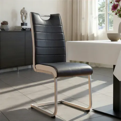 Lot de 2 chaises TWIZY noire et blanche vue d'ambiance 1