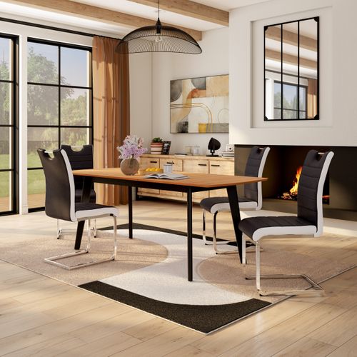 Lot de 2 chaises TWIZY noire et blanche