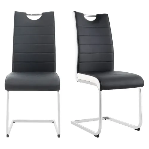 Lot de 2 chaises TWIZY noire et blanche vue 3/4