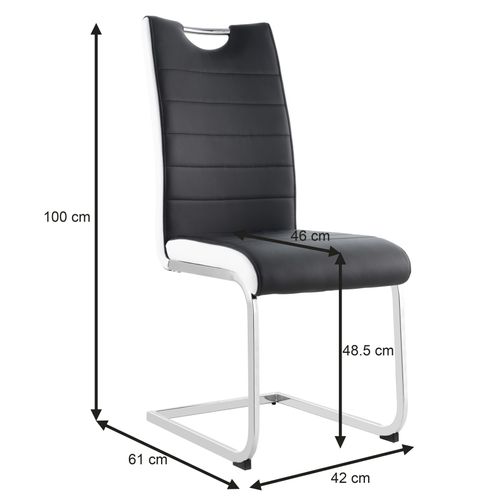 Lot de 2 chaises TWIZY noire et blanche