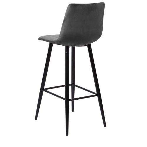 Lot de 2 tabourets de bar H.66 cm VELUTTO gris vue détaillée