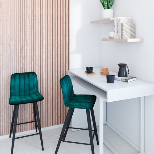 Lot de 2 tabourets de bar H.66 cm VELUTTO vert