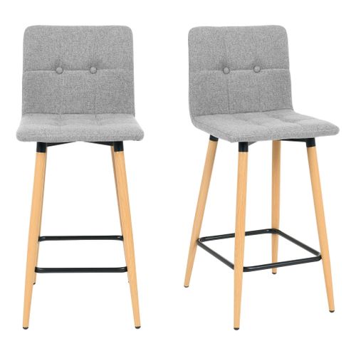 Lot de 2 tabourets de bar H. 63 cm MEVIK Gris clair