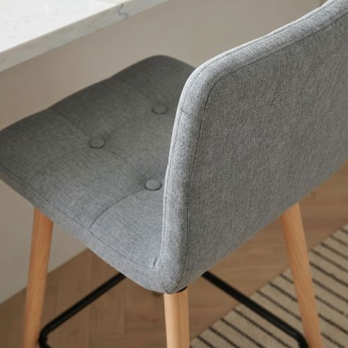 Lot de 2 tabourets de bar H. 63 cm MEVIK gris foncé