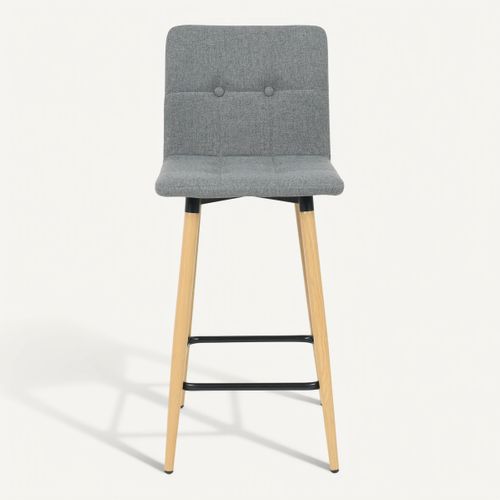 Lot de 2 tabourets de bar H. 63 cm MEVIK gris foncé vue de face