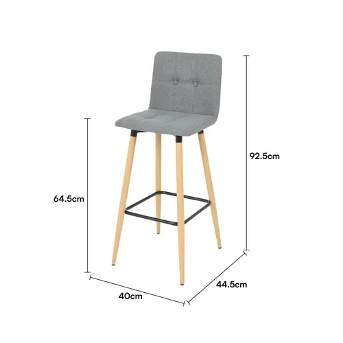 Lot de 2 tabourets de bar H. 63 cm MEVIK gris foncé