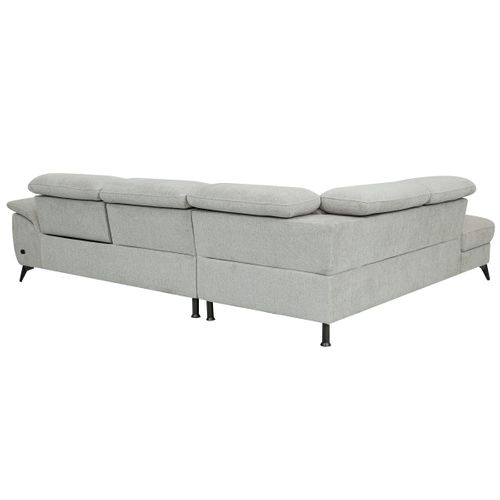 Canapé angle gauche relax électrique NEWPORT III tissu grege vue de derrière