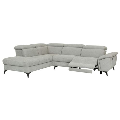 Canapé angle gauche relax électrique NEWPORT III tissu grege