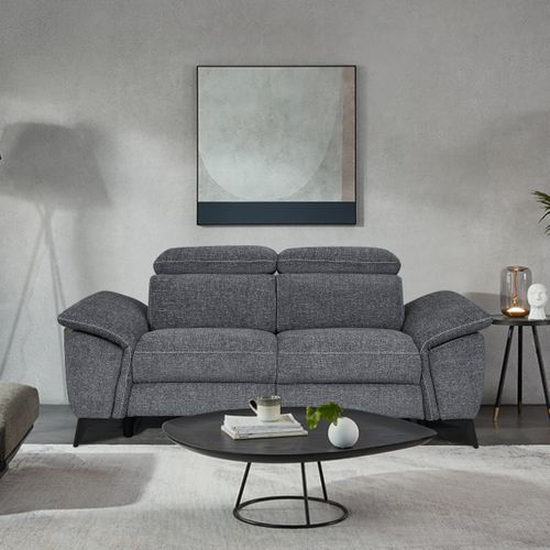 Canapé 2 places relax Newport III tissu gris foncé