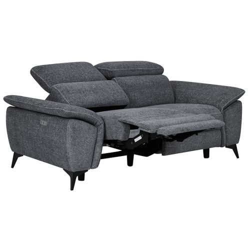 Canapé 2 places relax Newport III tissu gris foncé