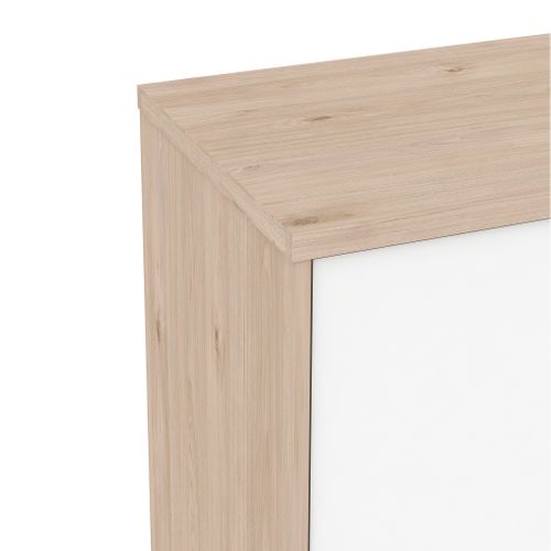 Rangement 4 portes Nordic imitation chêne et blanc
