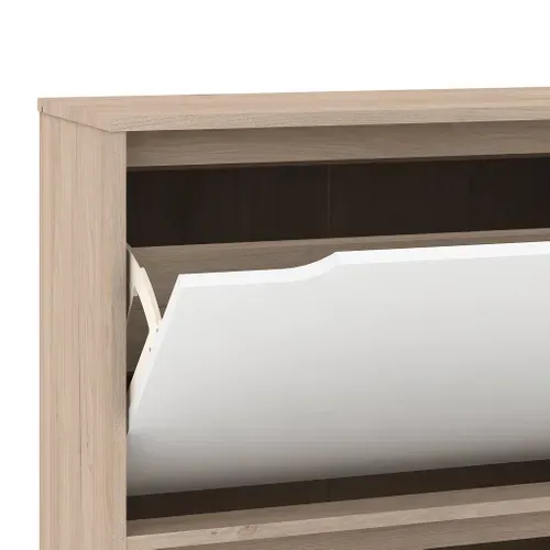 Meuble à chaussures NORDIC blanc et imitation chêne