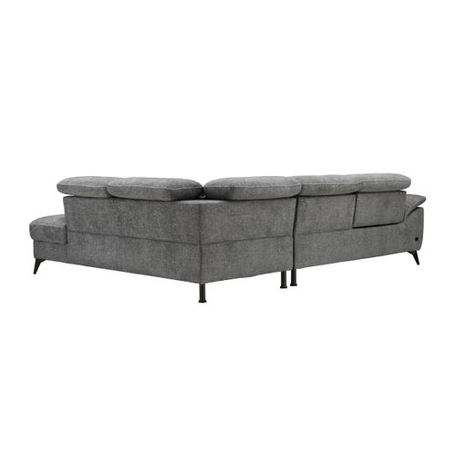 Canapé angle droit relax électrique NEWPORT III tissu gris foncé vue de derrière