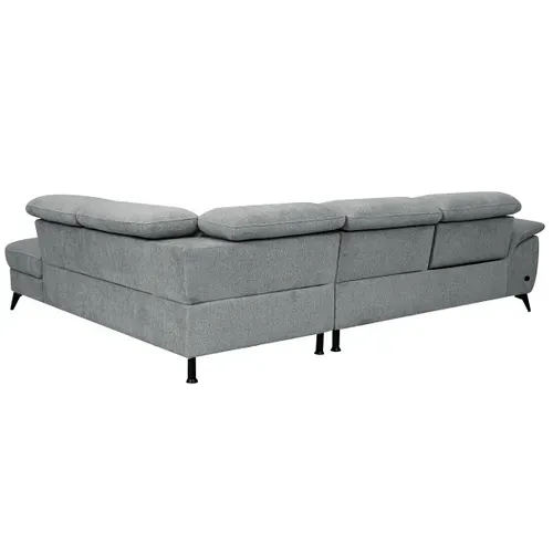 Canapé angle droit relax électrique NEWPORT III tissu gris clair vue de derrière