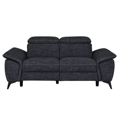 Canapé 2 places relax Newport III tissu noir
