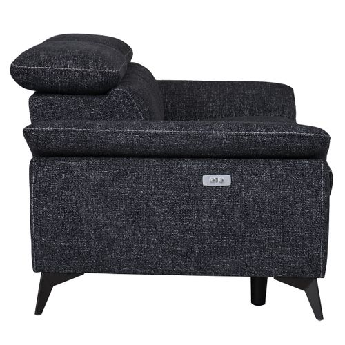 Canapé 2 places relax Newport III tissu noir